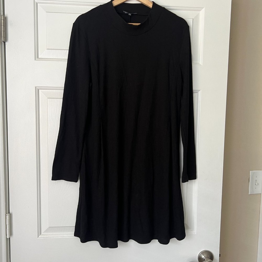 Madewell L Ribbed Knit Cityblock Mockneck Dress